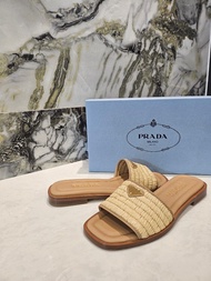 PRADA 編織皮革拖鞋