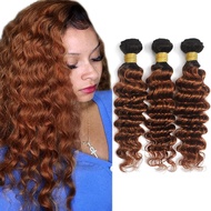 Ombre Deep Wave 3 Bundles Human Hair 1B30 Tow Tone Human Hair Bundles 12 14 16 Inch Grade 8A Brazili