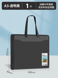 Pomaylor A3 Drawing Storage Folder Transparent File Folder with Insert Pages for Children Art Works 