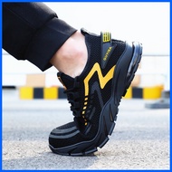 ❤ ℗ ☢ QOLLT Breathable Labor Safety Shoes Steel Toe Rubber Shoes For Men Caterpillar Jogger Shoes