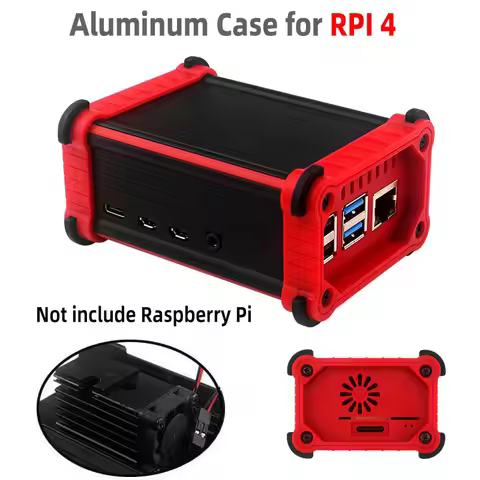 Raspberry Pi 4 Aluminum Case with Cooling Fan Heatsinks Active Cooler Anti-Falling Protection Box Sh