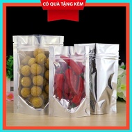 1KG SILVER ZIP BAG with stand-up bottom, 1 silver side, 1 inner side