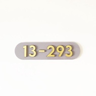 18.5cm x 5cm - Gold on Grey - House Unit Number, Door Sign, Gate Sign, HDB Unit Number, Home Unit Nu