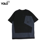 YOLO เสื้อยืดคอกลม OVERSIZE เสื้อยืดคอปกโอเวอร์ไซส์ เสื้อคอตตอน คอกลม แนวสตรีท Y251155