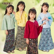 Baju Kurung Budak Perempuan Batwing Kurung Budak Perempuan 1-12Tahun RAYA 2024 Baby Blue / Maroon/ Black/Yellow Cream