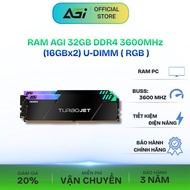 AGI PC RAM Kit 32GB(16GBx2) DDR4 3600MHz U-DIMM (RGB) - AGI3EPC16UD848-DC