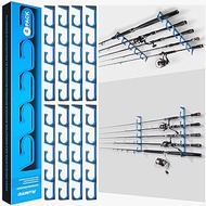 PLUSINNO 4PACK H5 Horizontal Fishing Rod/Pole Holders for Garage, Wall or Ceiling Mounted Fishing Rod Rack, Aviation Aluminum Fishing Pole Holder Holds up to 20 Rod or Combos or Nets Storage Racks