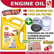 S2U Original Engine Oil Shell Helix HX5 15W40 SN CF A3 B3 4Liter Proton Perodua Toyota Honda Nissan