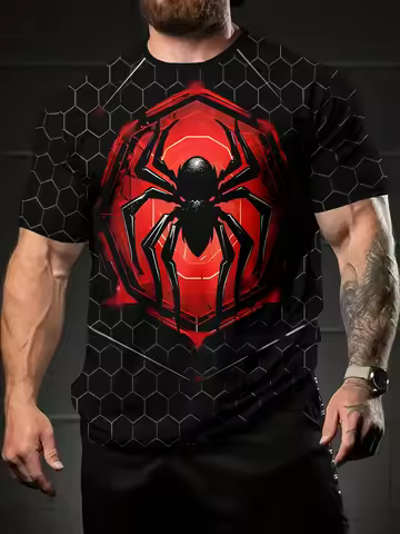 Marvel Men Casual 3D Spider Graphic T-Shirt Superhero Spiderman T shirt