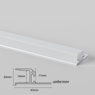 Recessed Ceiling LED Aluminum Profile PC Diffuse Channel Top Corner Backlight Linear Bar Strip Light