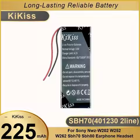 Earphone Battery SBH70 401230 2Line 225Mah For Sony Nwz-W202 W252 W262 SBH80 Headset