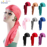 DORAEKV Silk Durag Headwrap Pre-Tied Fashion Chemo Cap Adjustable Pirate Hat