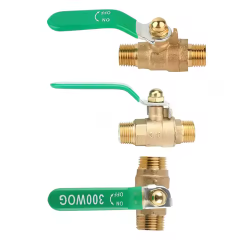 G1/4" G3/8'' G1/2" Male to Male Thread Brass Pipe Ball Valve Two Way Mini Ball Valve Shut Off Valve