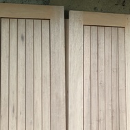 Pintu kayu doble dan kusen kayu meranti oven (type 2)