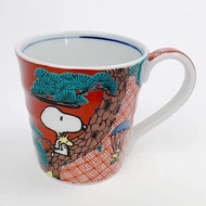 🇯🇵日本製～真貨🔆 PEANUTS SNOOPY  史諾比杯 ➰九谷燒松樹🌳、史努比、伍德斯托克