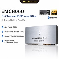 ADAMS DIGITAL 8CH DSP Amplifier 6×150W RMS Class D Bluetooth 5.2 Hi-Res Audio Optical OTG PC & App E