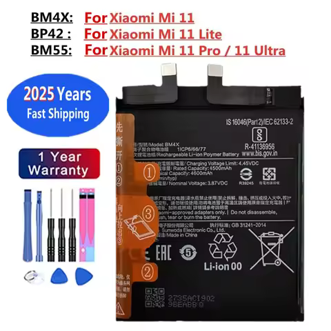 2025 Years Battery BP42 BM4X BM55 For Xiaomi Mi 11 Mi11 Lite /Xiaomi11 /Xiaomi11 Pro /Xiaomi11 Ultra