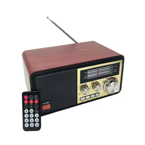 NS-8093BT Portable Multi-band Retro Bluetooth Radio Size 26*18*13 CM AM/FM/SW 3 Band Radio Supports 