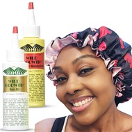 Satin Bonnet Bundle with Wild Growth Hair Oil for Damaged and Dry Hair, Overnight Hair Protection Bu