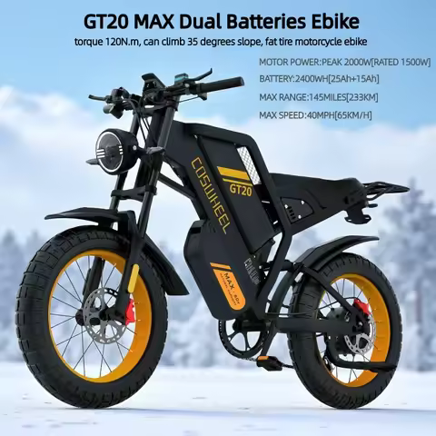 Electric bicycle GT20max 2000W motor 60V40AH Dual battery Electric Bike Max 145 Miles 20*4 Tire Fat 