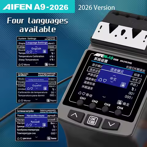 A9-2026 180W Soldering Station Compatible Soldering Iron Tip 210/245/115 Handle Control Temperature