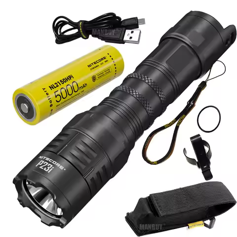 Nitecore P23i 3000 Lumens Luminus SFT-70 LED Tactical USB-C Rechargeable Flashlight 5000mAh 21700 Ba