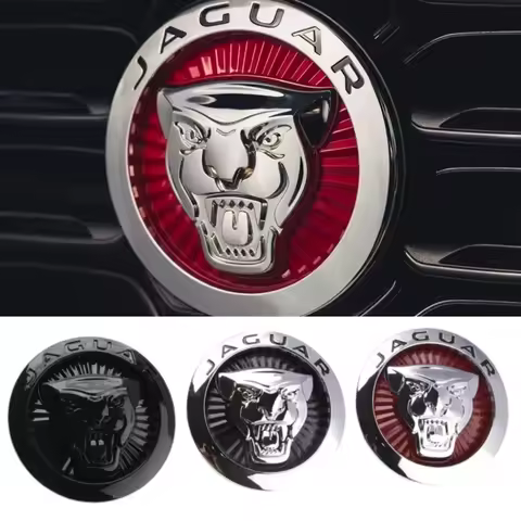 7cm/8.6cm Alloy Car Badge Front Grille Emblem Sticker for Jaguar XJ XJL XJ6 XF X351 X300 X250 X260 2