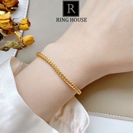 (Titan) B27 Lắc Tay Nam Nữ Titan Bông Lua Mạch Dây Xích Đơn