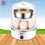 XIAOMIMIJIA เครื่องนึ่งไข่ขนาดเล็กอัตโนมัติ,เครื่องทำอาหารเช้าแบบโลหะสแตนเลสสองชั้นชั้นเครื่องต้มไข่