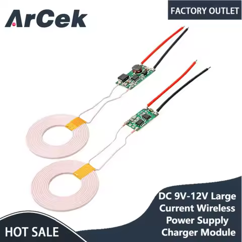 DC 9V-12V Large Current Wireless Power Supply Charger Module 5V 2A 1A Transmitter Receiver Charging 