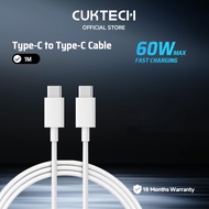 CUKTECH 60W 3A Type-C to Type-C Fast Charging Cable for iP16/15 Macbook Xiaomi Samsung Realme Oppo V
