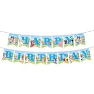Bluey Character Happy Birthday Letter Banner Size 3 Meters Birthday Party Decoration Bunting