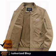 JEEP SPIRIT ฤดูใบไม้ร่วง2022ผู้ชายบางเสื้อแจ็คเก็ตแฟชั่น Hip Hop กีฬา Casual เบสบอลแจ็คเก็ต Plus ขนา