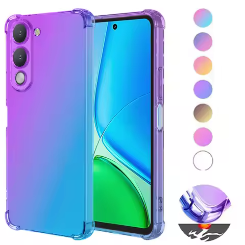 Gradient Airbag TPU Case for Vivo Y04 Y19S Y29S 5G Y39 Protective Shockproof Cover Fundas Coque Capa