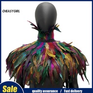 CHE  Stage Performance Feather Shawl Gothic Feather Shawl Feather Shrug Shawl Soft Adjustable Collar