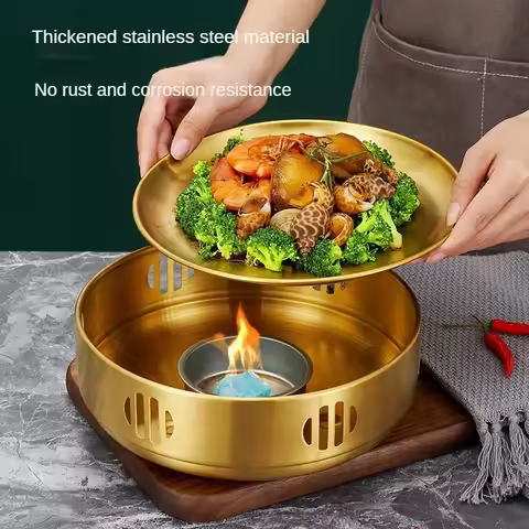 Insulation Stove BBQ Grill Korean Style Barbecue Stainless Steel Alcohol Stove Suitable for Home Com