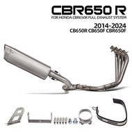 For Honda CBR650R CBR650F CB650R CB650F 2014-2025 Front Pipe M12 Muffler with Hang ear Motorcycle Ex