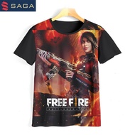 SAGA Free Fire Kids T-Shirt Cartoon Tv Animation 3D Game Free Fire Shirt 04Ff013 For Ages 1-12 Years