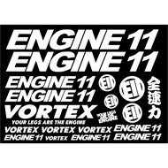 <NEW 2025> 20 pcs ENGINE 11 VORTEX fixie fixed gear cycling bike frame sticker roadbike mountainbike