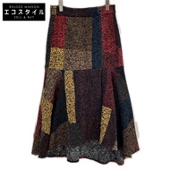 Akris Multicolor Wool Patchwork Asymmetrical Tweed Skirt, Size 36 [Used]