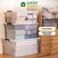 🇸🇬Lucky Home🔥Transparent Storage Box Organizer Stackable Container Waterproof 15L/25L/40L/55L/80L/10