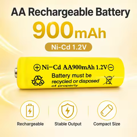 1.2V 900mAh No.5 AA Ni-Cd Rechargeable Nickel Cadmium Battery For Outdoor Solar Garden Light