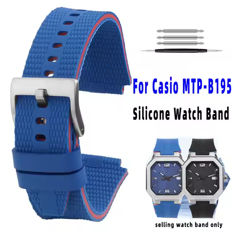 Modified Rubber Strap For Casio MTP-B195 Soft Silicone Watch Band Replacement Fashion Minimalist Rub