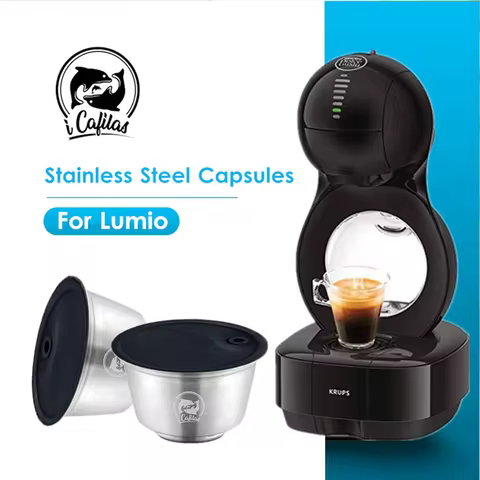 icafilas Reusable Coffee Filters For Nescafe Dolce Gusto Lumio Machine Stainless Steel Refillable Co