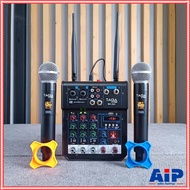 TADA MX-220 mixer พร้อมไมค์ลอย2ตัว ธาดา รุ่น MX 220 MX220 มิกเซอร์พร้อมไมค์ลอยคู่ มิกเซอร์ EQ ปรับโท