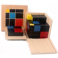 Montessori Arithmetic Algebraic Binomial Cube Trinomial Cube Wood Toys Math Elementary Education Toy