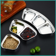 ThickRich  Grid 2 Grid 3 Grid Stainless Steel Condiment Dish Durable Divider Plate for Sauces Season