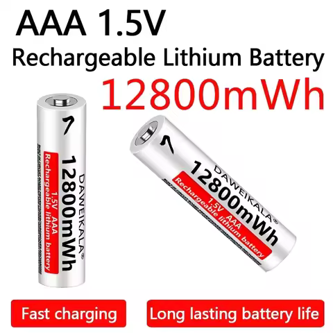Lithium Battery AAA 12800mWh 1.5V Li-Ion Rechargeable Battery long life for Mouse Flashlight Fan Gam