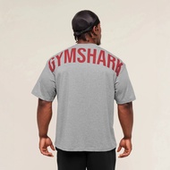 GYMSHARK Men's Oversized T-Shirt Sports Fitness Cotton Loose Fit Casual Short-Sleeved Top