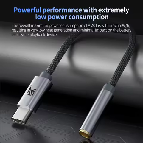 KZ AM01 Type-C audio adapter for 3.5 mm 32-bit/384 kHz Hi-Fi DAC + amplifier IC dual-chip headphone 